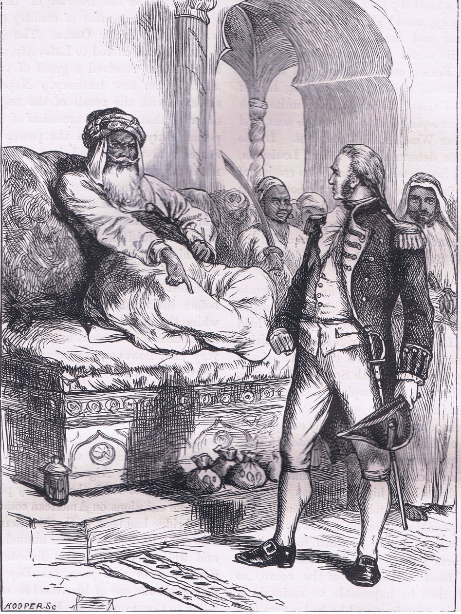 Captain Bainbridge and the Dey of Algiers, illustrasjon fra Cassells History of the United States utgitt av Cassell, Petter & Galpin, ca. 1900 (litho) av American English school
