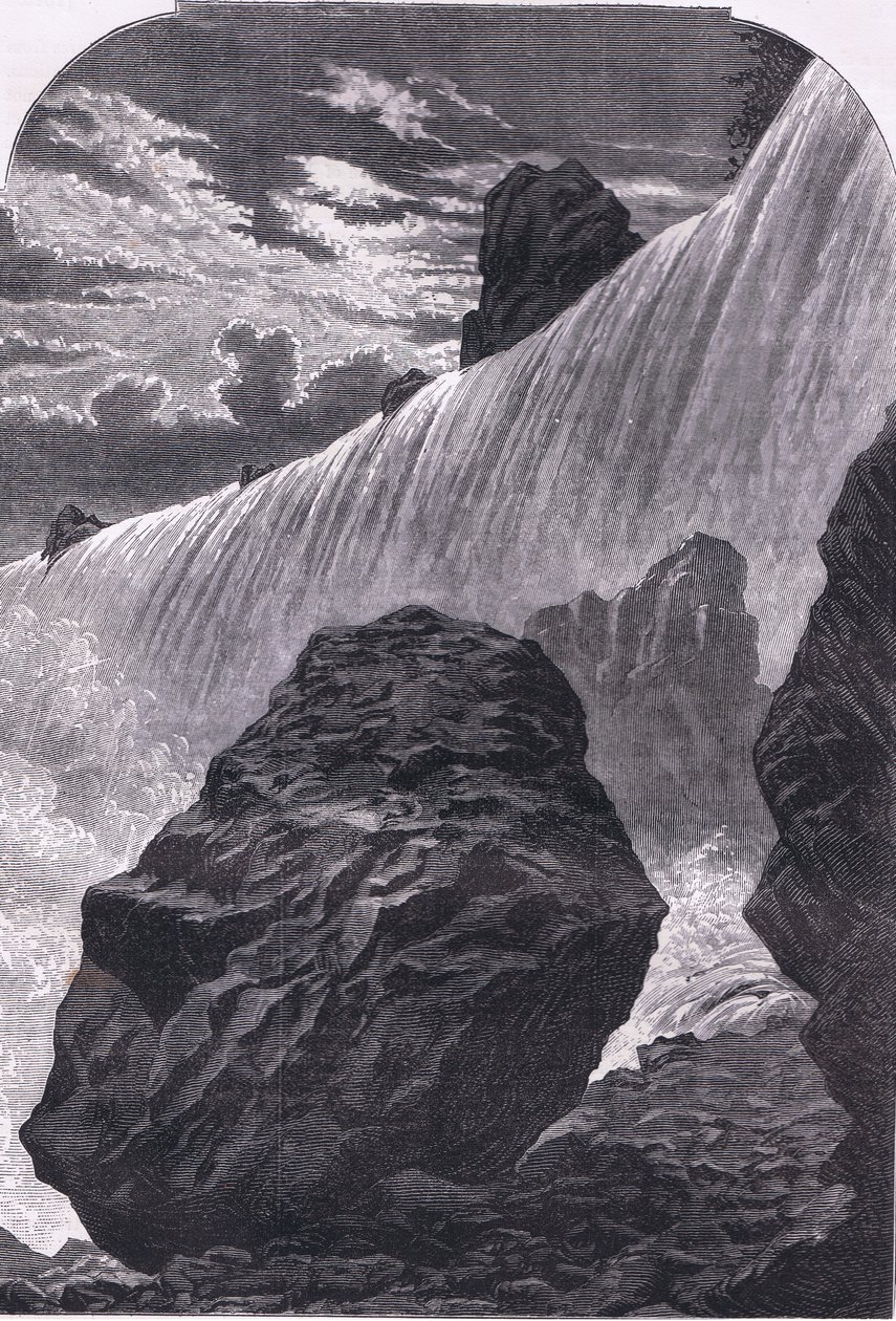 Niagara Falls, illustrasjon fra Cassells History of the United States utgitt av Cassell, Petter & Galpin, ca. 1900 (litho) av American English school