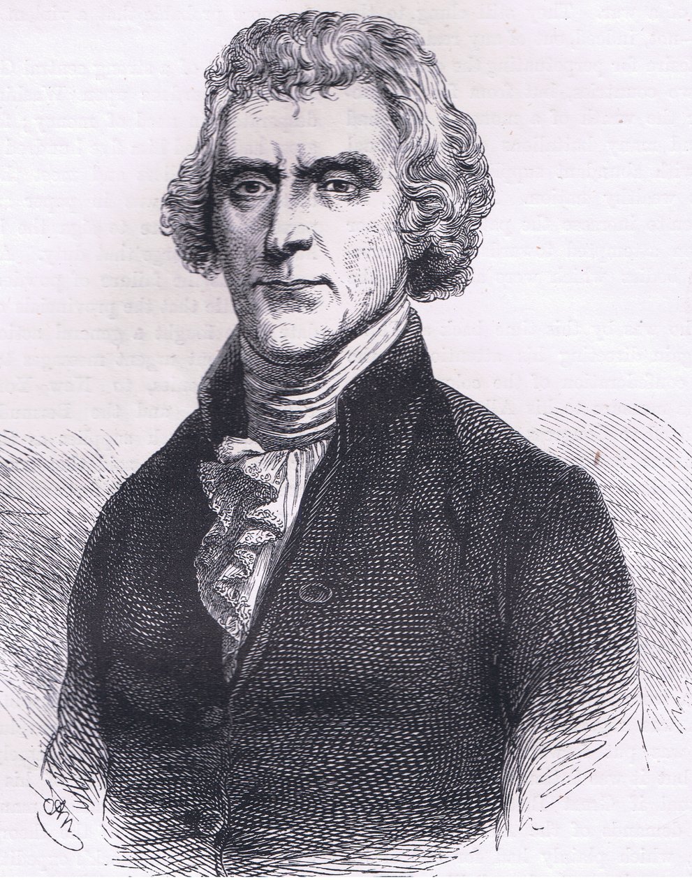 Thomas Jefferson, illustrasjon fra Cassells History of the United States utgitt av Cassell, Petter & Galpin, ca. 1900 (litho) av American English school