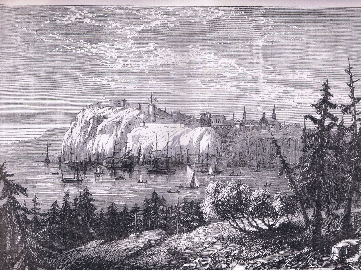 View of Quebec, illustrasjon fra Cassells History of the United States utgitt av Cassell, Petter & Galpin, ca. 1900 (litho) av American English school