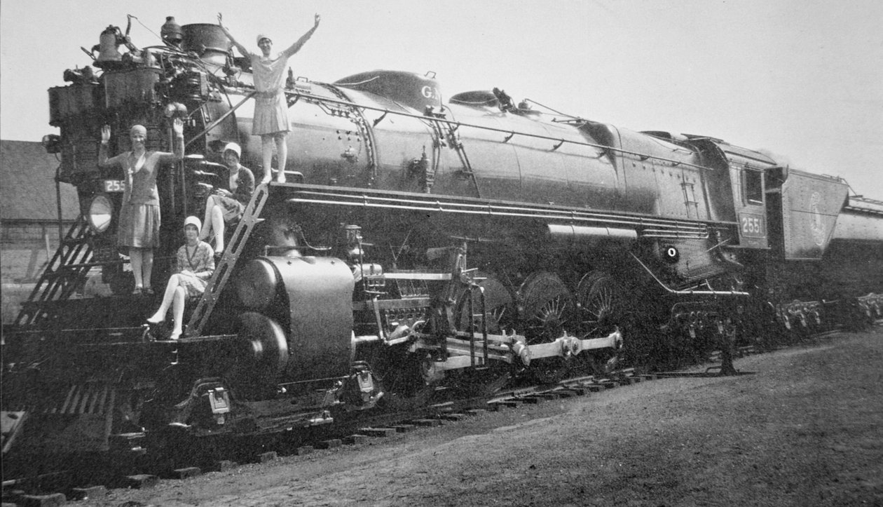 Et 4-8-4 klasse S-1 lokomotiv bygget av Baldwin for 'Empire Builder'-toget til Great Northern Railway av American Photographer