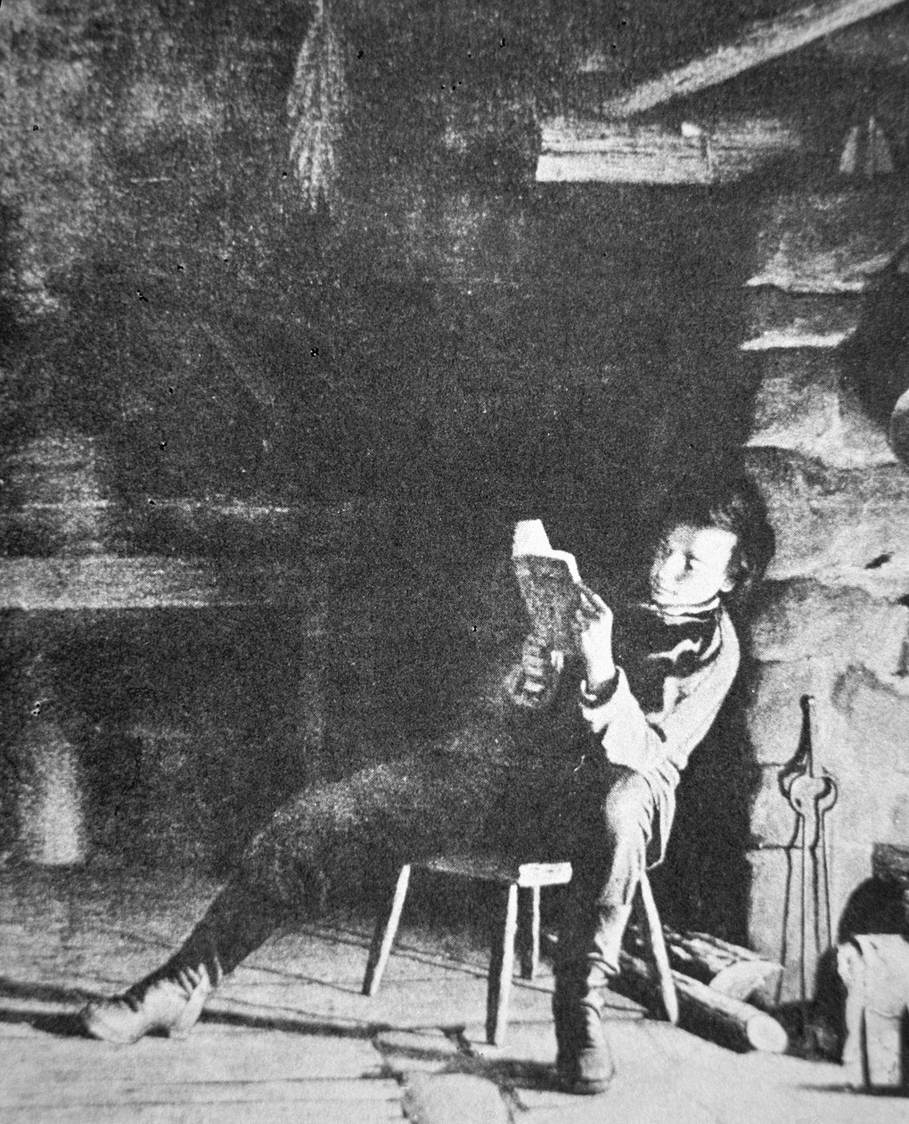 Abraham Lincoln (1809-65) som ung gutt (s/hvitt-bilde) av American Photographer
