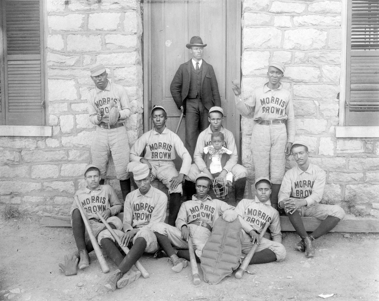 Afroamerikanske baseballspillere fra Morris Brown College, Atlanta, Georgia, ca. 1899 (gelatinsølvtrykk) av American Photographer