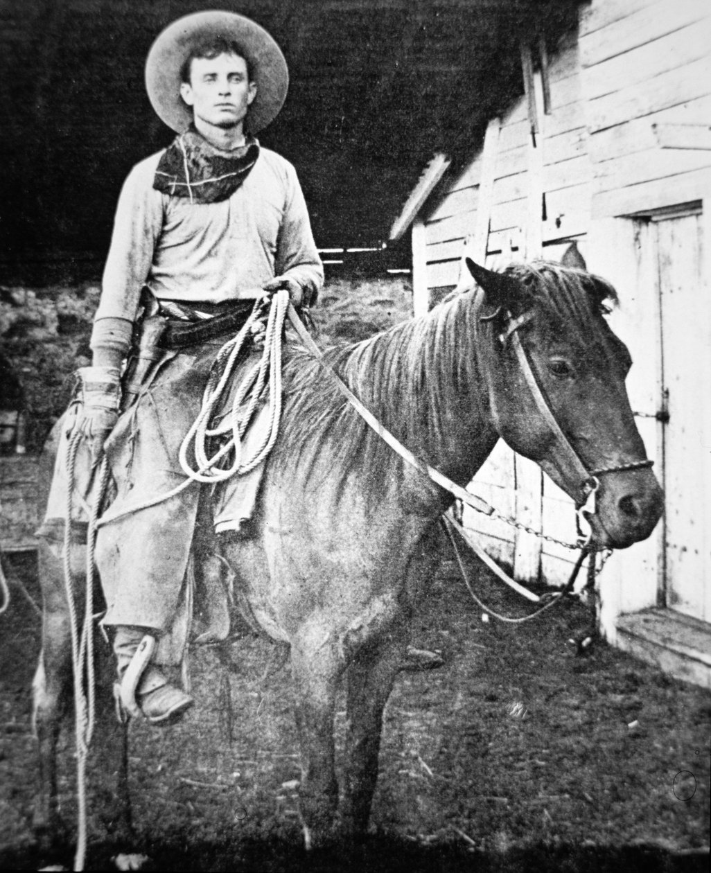 Amerikansk cowboy i Kansas, ca. 1880 (s/hvitt-bilde) av American Photographer