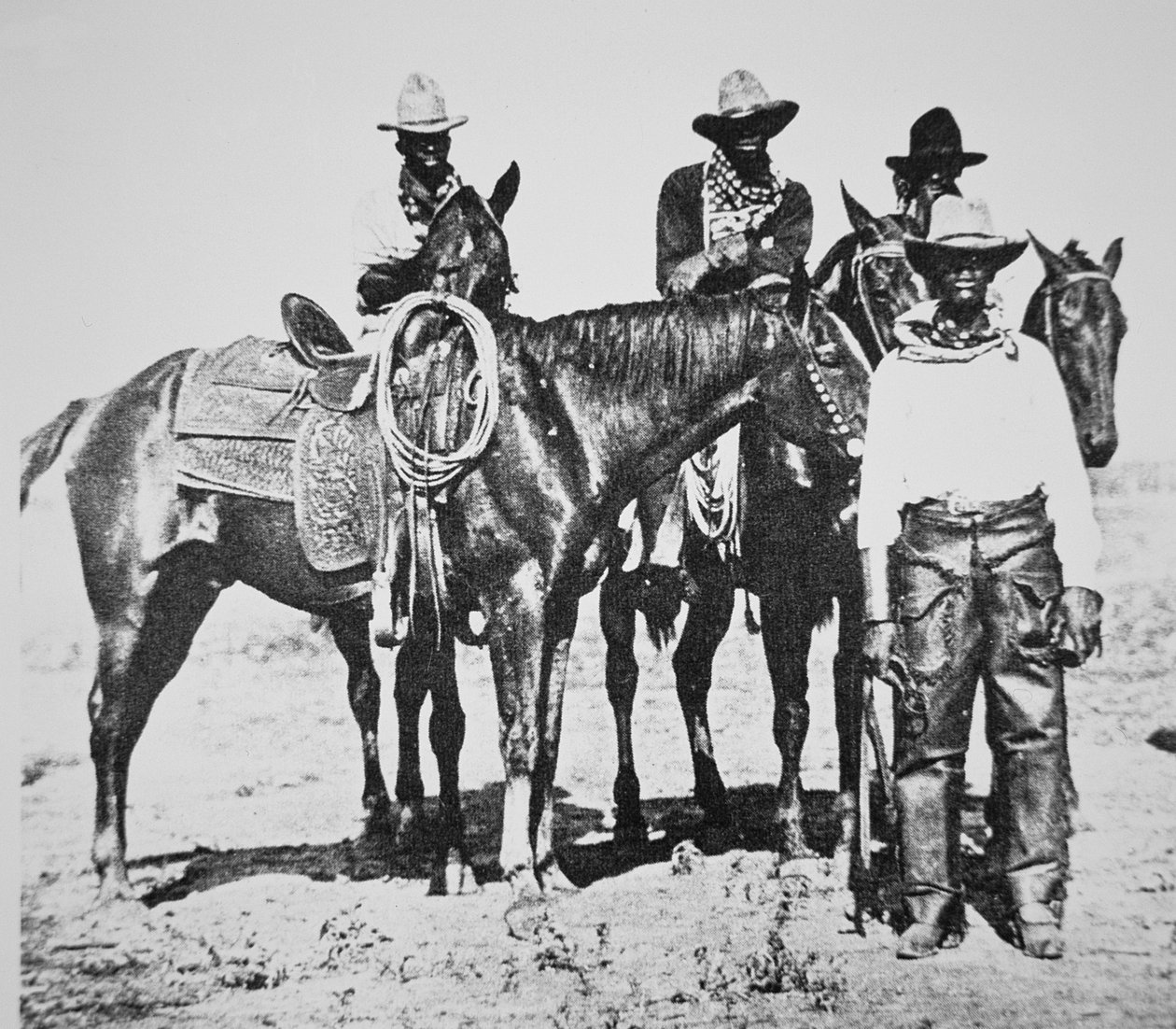 Black Cowboys i Bonham, Texas, ca. 1890 (s/hvitt-bilde) av American Photographer