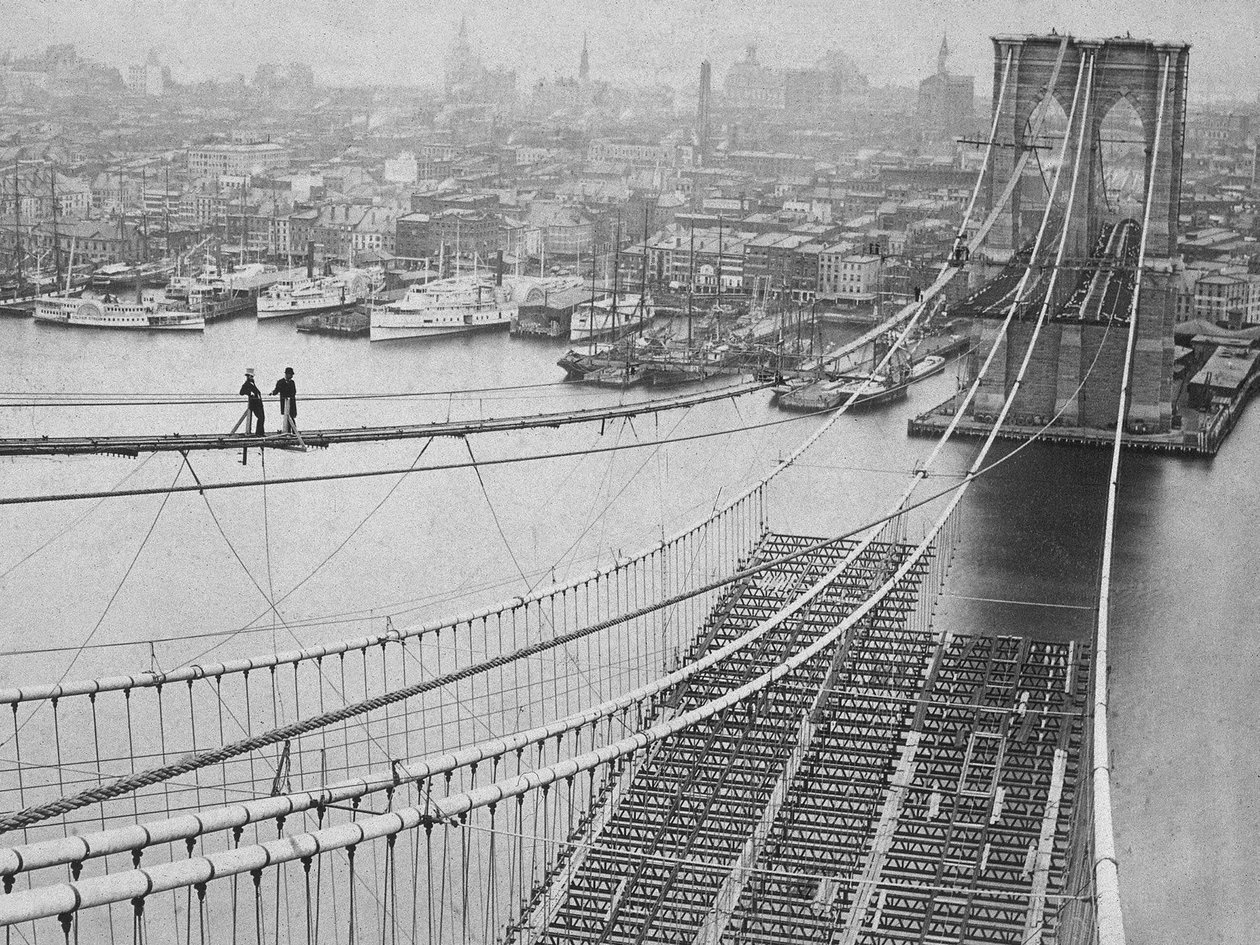 Brooklyn Bridge, 1883 av American Photographer