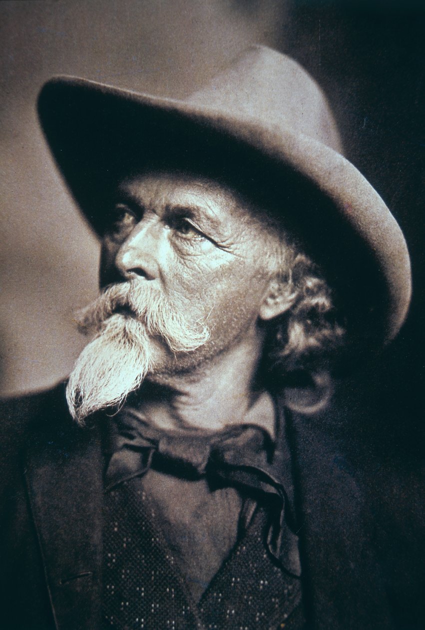 Buffalo Bill (1846-1917) i de siste årene (s/hvitt-bilde) av American Photographer
