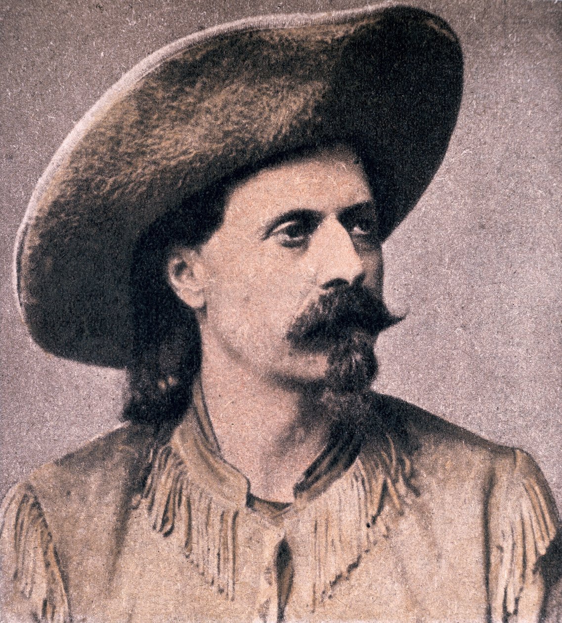 Buffalo Bill Cody (1846-1917) i sine tidlige grensedager (s/hvitt-bilde) av American Photographer
