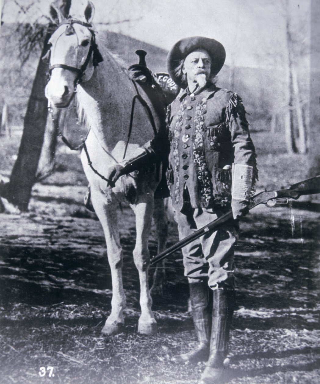 Buffalo Bill Cody (1846-1917) i de siste årene (s/hv-bilde) av American Photographer