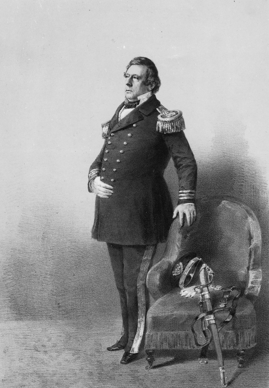Commodore Matthew Calbraith Perry, gravert av Wilhelm Heine, ca. 1856 (litografi) av American Photographer