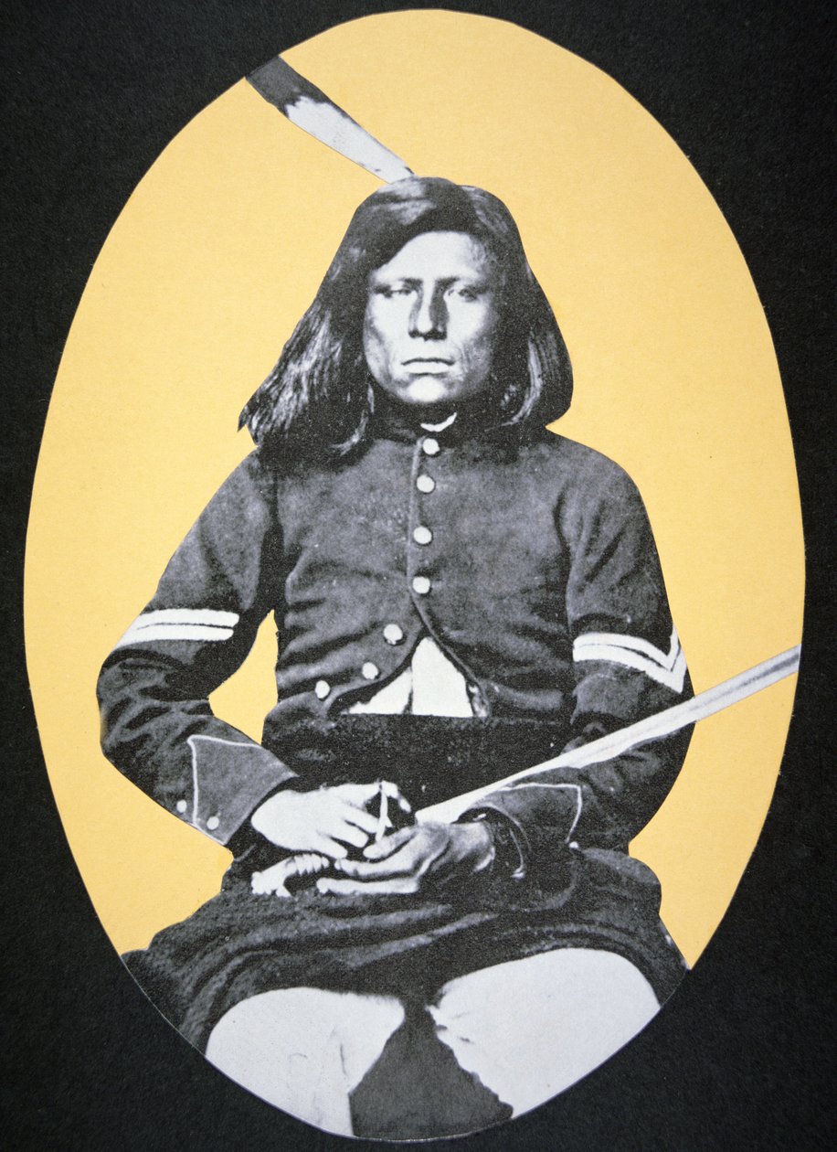 Korporal 'Rattlesnake' fra Pawnee Scouts (s/hvitt-bilde) av American Photographer