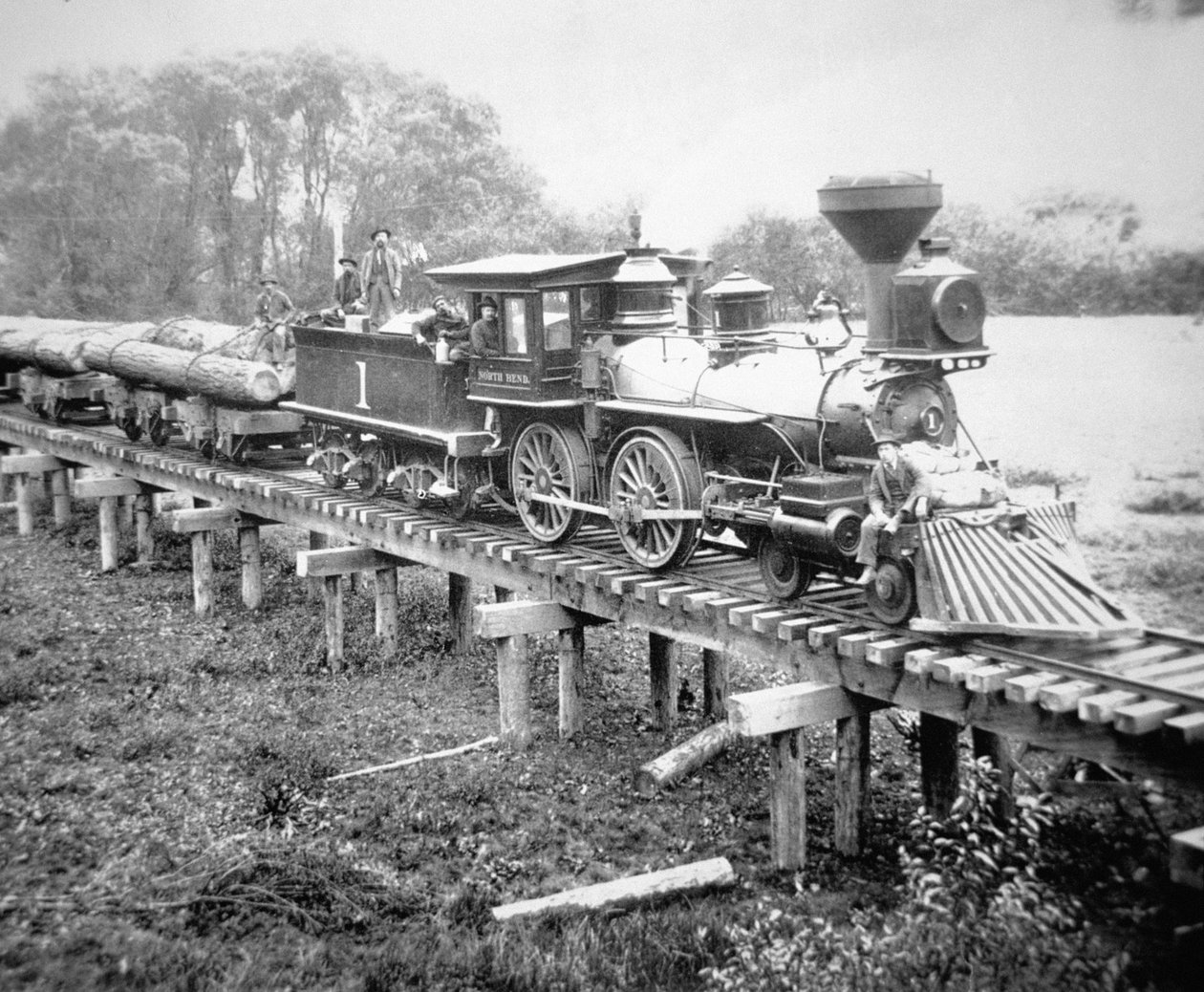 Godstog, Coss County, Oregon, ca. 1880 (s/hvitt-bilde) av American Photographer