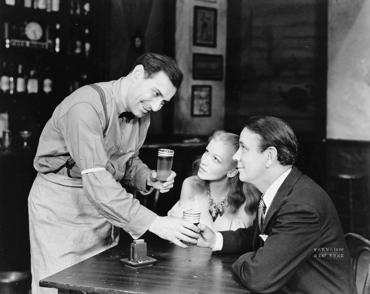 Gene Kelly, Julie Haydon og Eddie Dowling i en scene fra American Theatre Guilds sceneproduksjon av Time of Your Life, 1939-40 av American Photographer