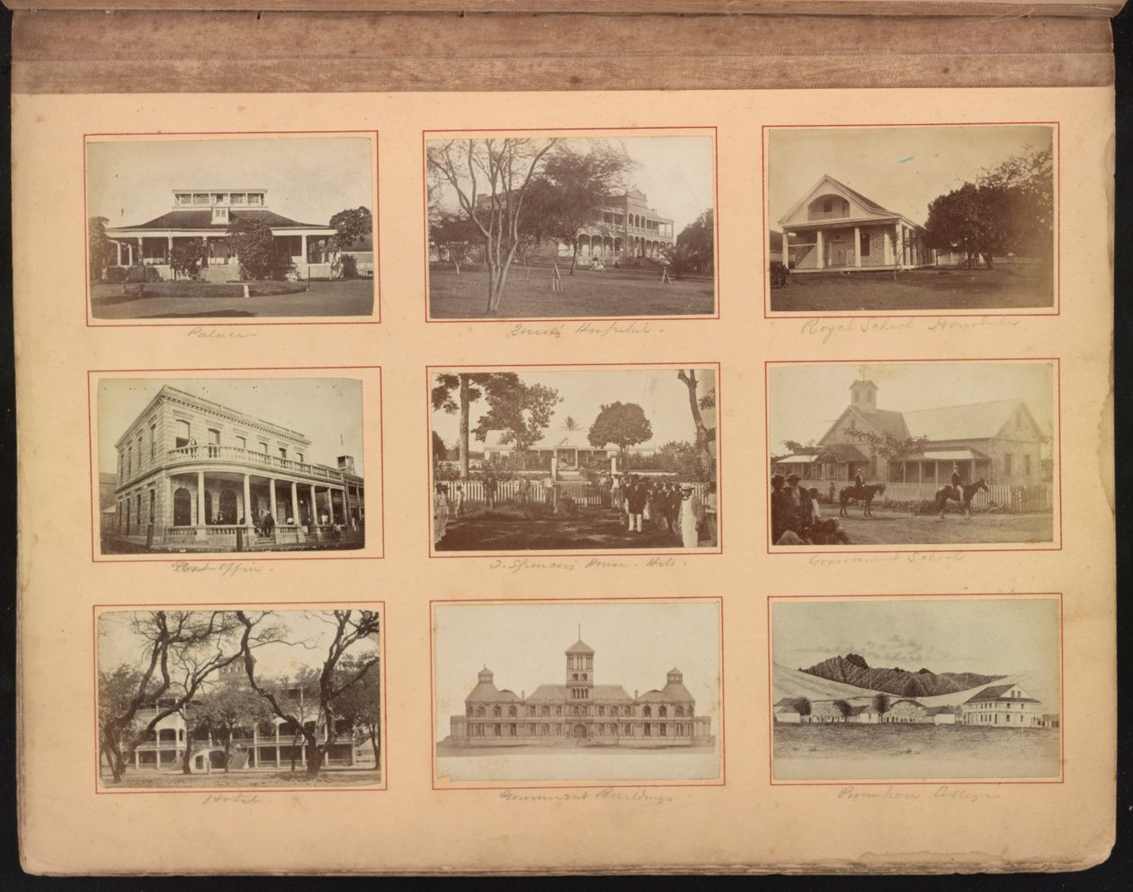 Hawaii-album, s. 12, skoler og andre bygninger, inkludert Queen