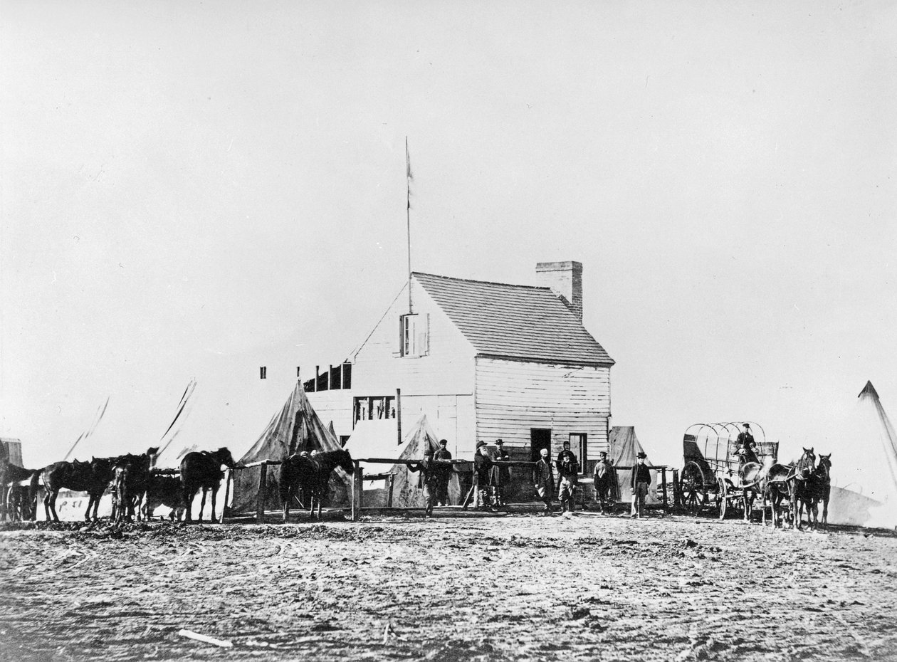 Hovedkvarteret til Sanitary Commission, Brandy Station, Virginia, 1863 av American Photographer