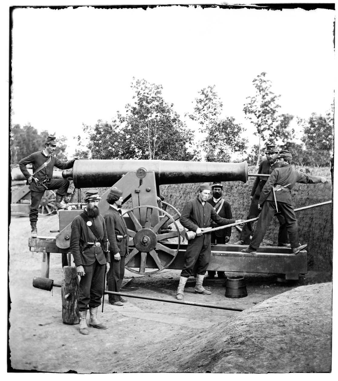 Tung pistol i Fort Woodbury, Virginia, 1861 av American Photographer