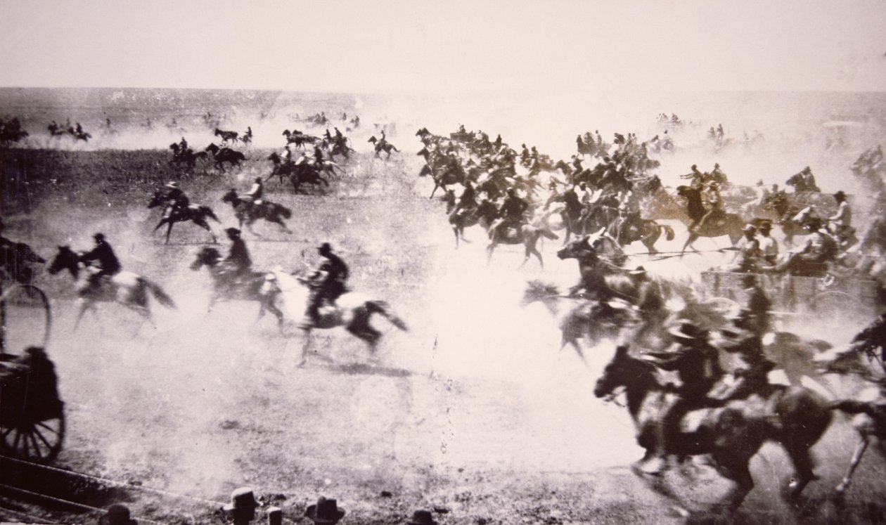 Husmenn som skynder seg inn på Cherokee Strip av American Photographer