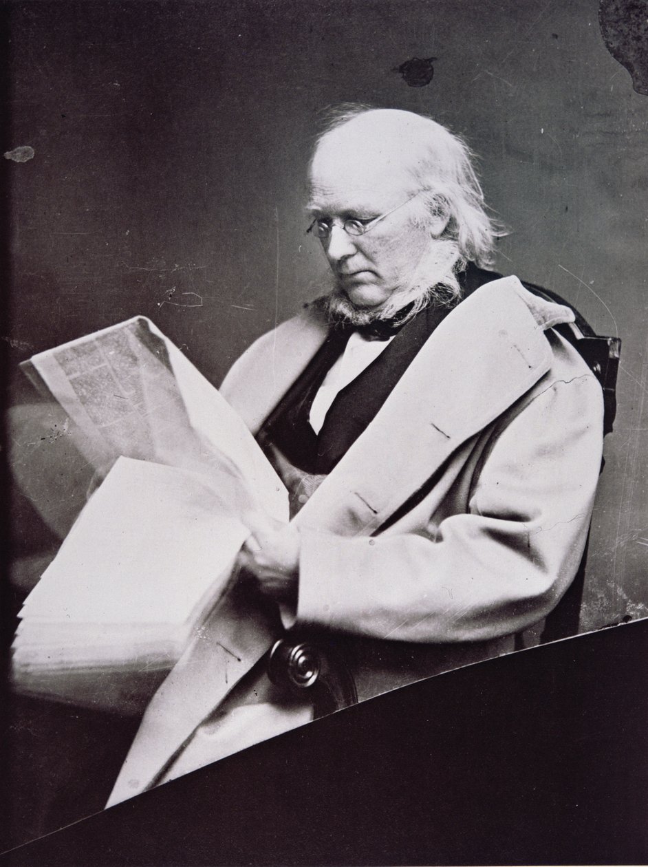 Horace Greeley (1811-72) (s/hvitt-bilde) av American Photographer