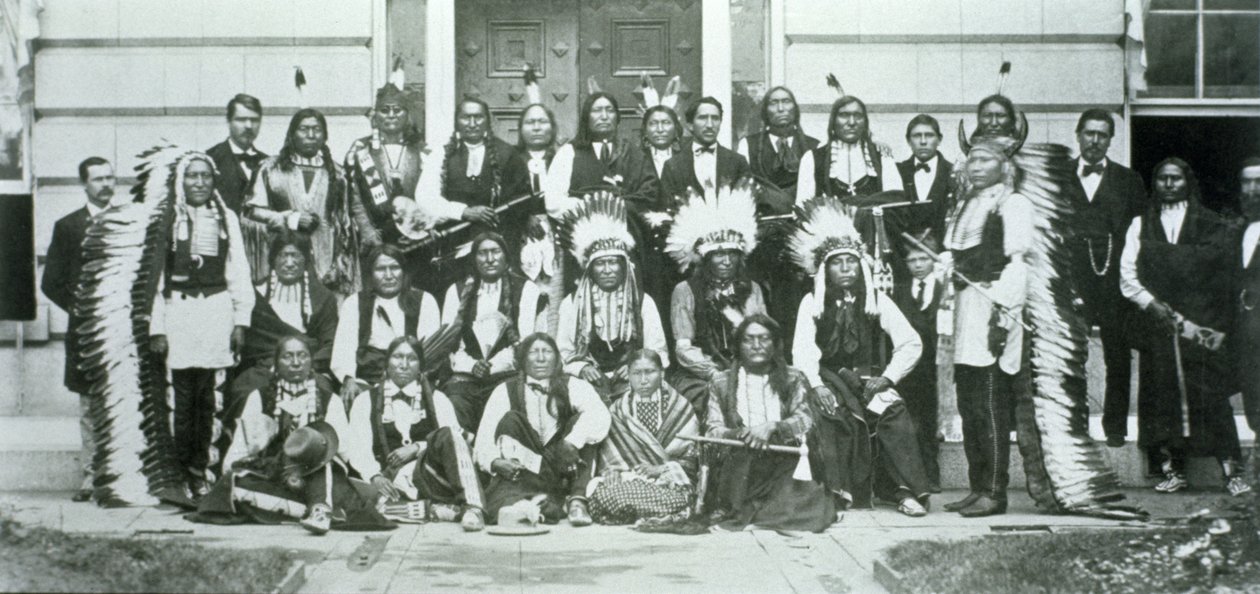 Indisk delegasjon av Sioux-ledere i Washington DC for å protestere mot bruddet på Fort Laramie-traktaten fra 1868 av American Photographer