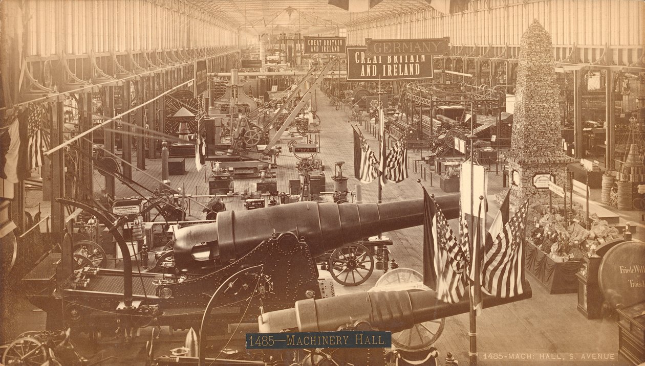 Krupps Guns, tysk utstilling, Centennial International Exhibition, Philadelphia, 1876 (sølvalbumintrykk) av American Photographer