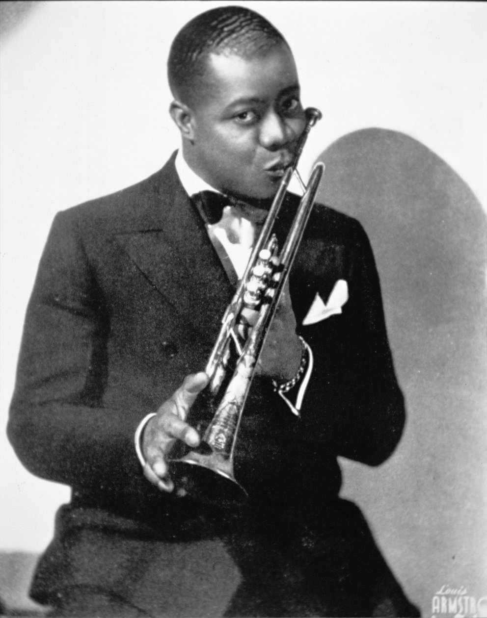 Louis Armstrong (1900–71) ca. 1930 (s/hvitt-bilde) av American Photographer