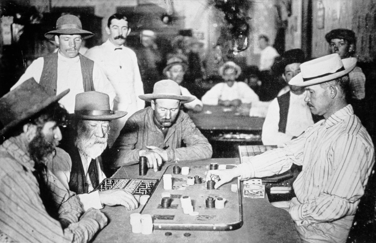 Spiller Faro i en salong i Morenci, Arizona Territory av American Photographer
