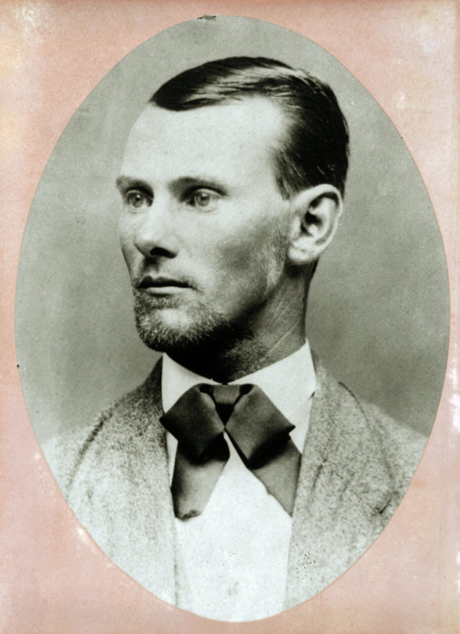 Portrett av forbryteren Jesse James (1847-1882) like før hans død. Fotografi 1882. av American Photographer