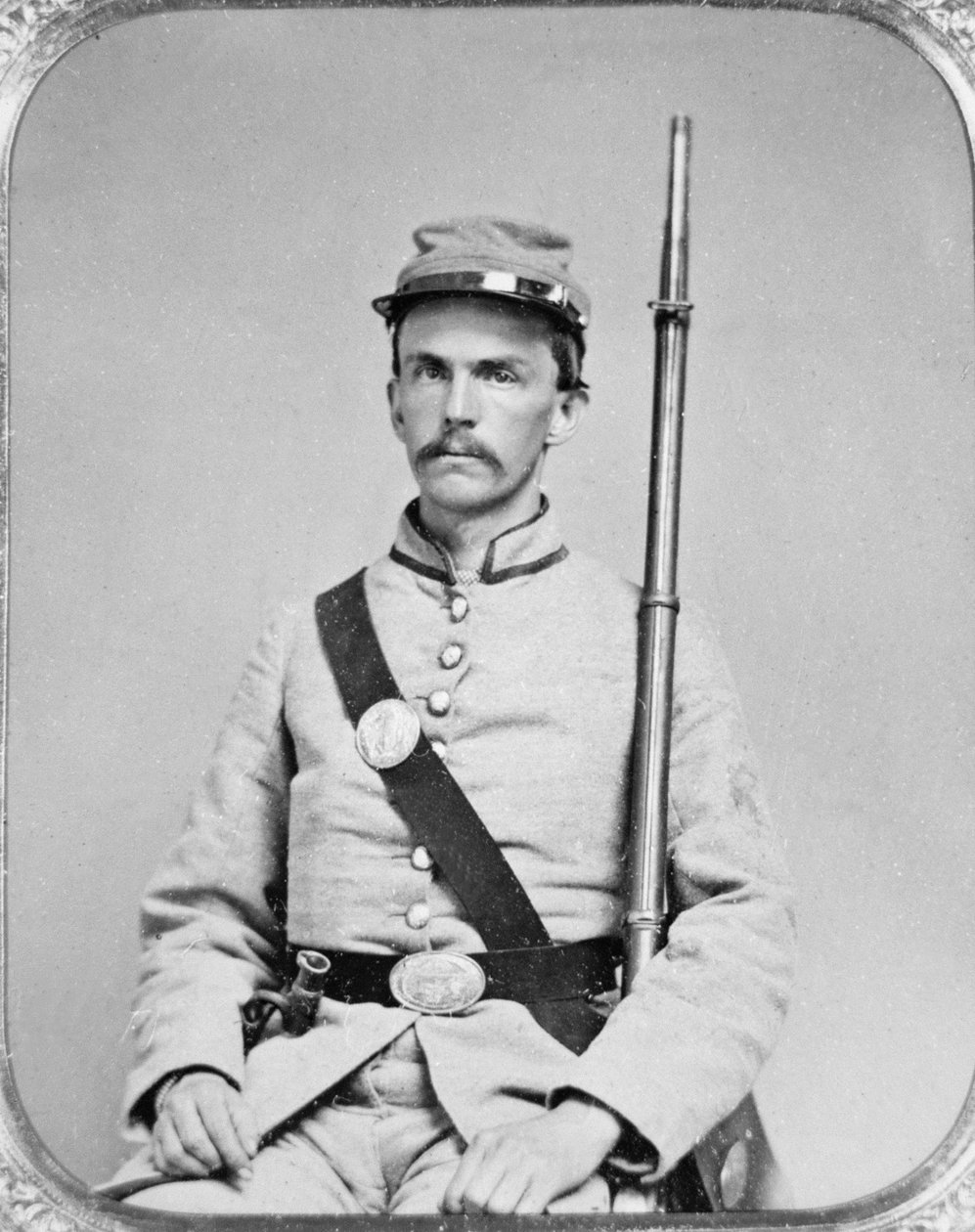 Menig James Greer, 4th Georgia Infantry, Confederate Army (s/hv-bilde) av American Photographer