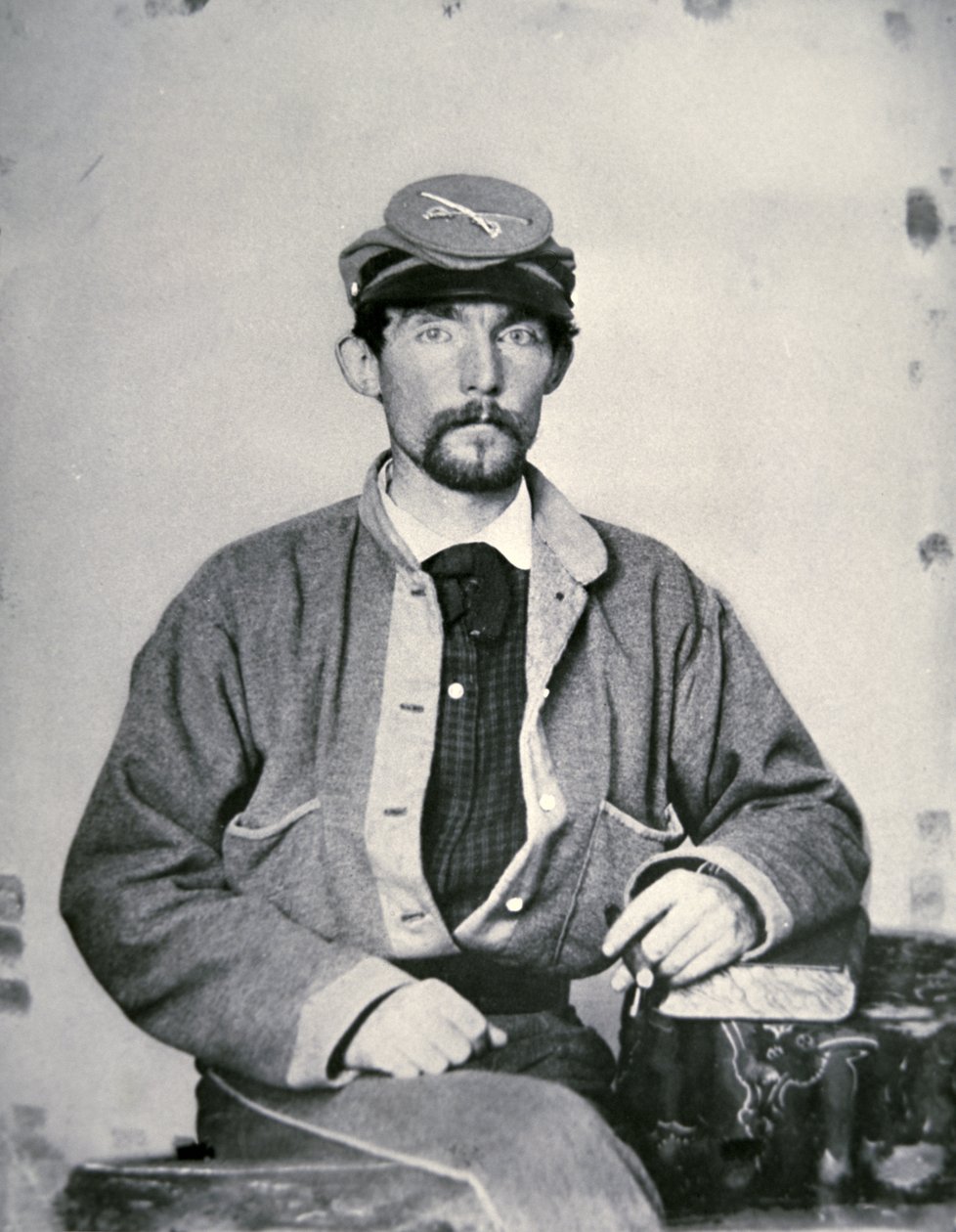 Menig John Lawson Wrenn, konføderert hærsoldat (s/hv-bilde) av American Photographer