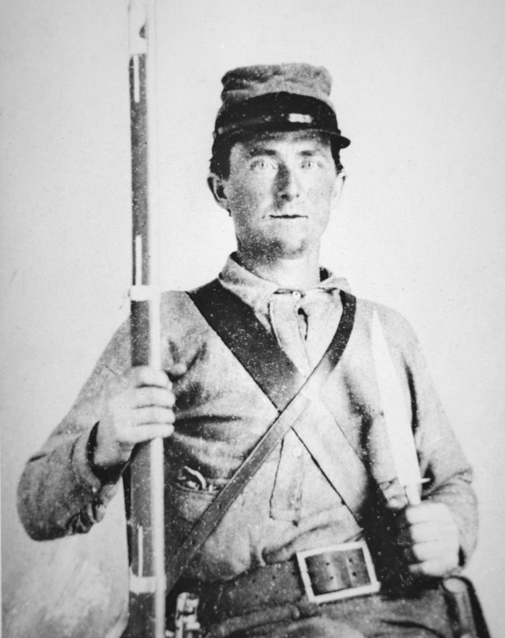Menig John LeRoy Williams, konføderert hærsoldat (s/hv-bilde) av American Photographer