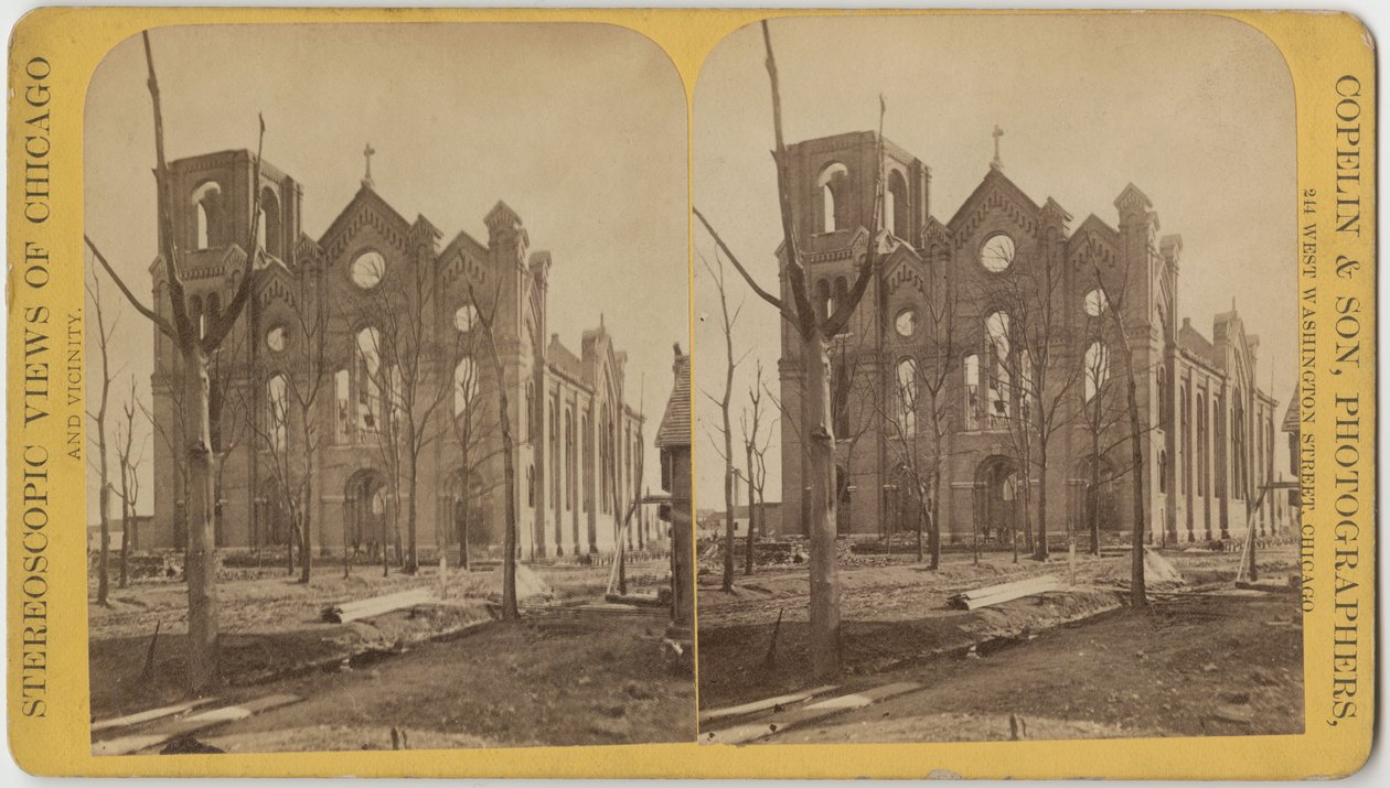 St. Michaels Church etter Chicago-brannen i 1871 av American Photographer