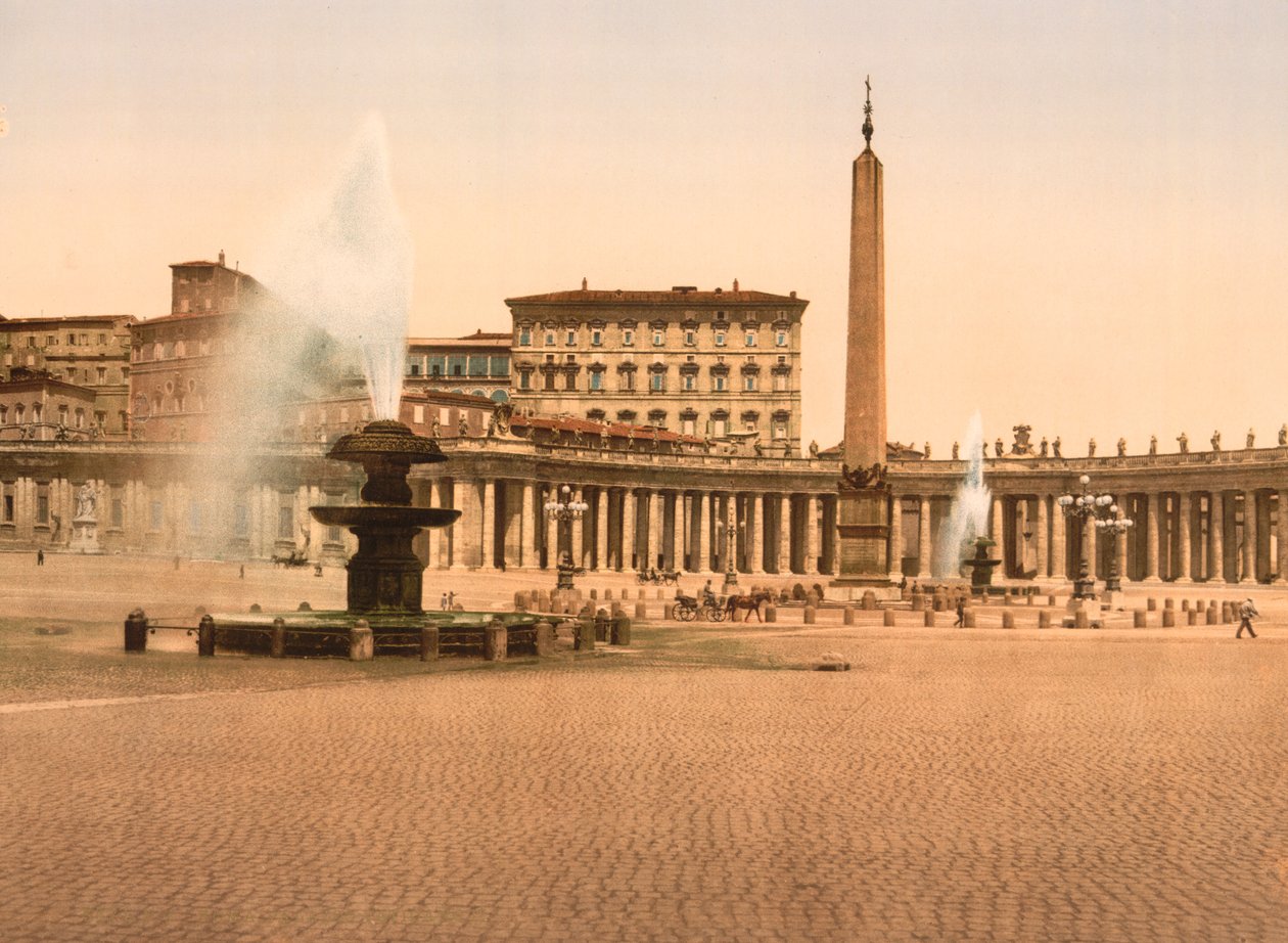Petersplassen i Vatikanet, Roma, ca. 1890-1900 (fotomekanisk trykk) av American Photographer