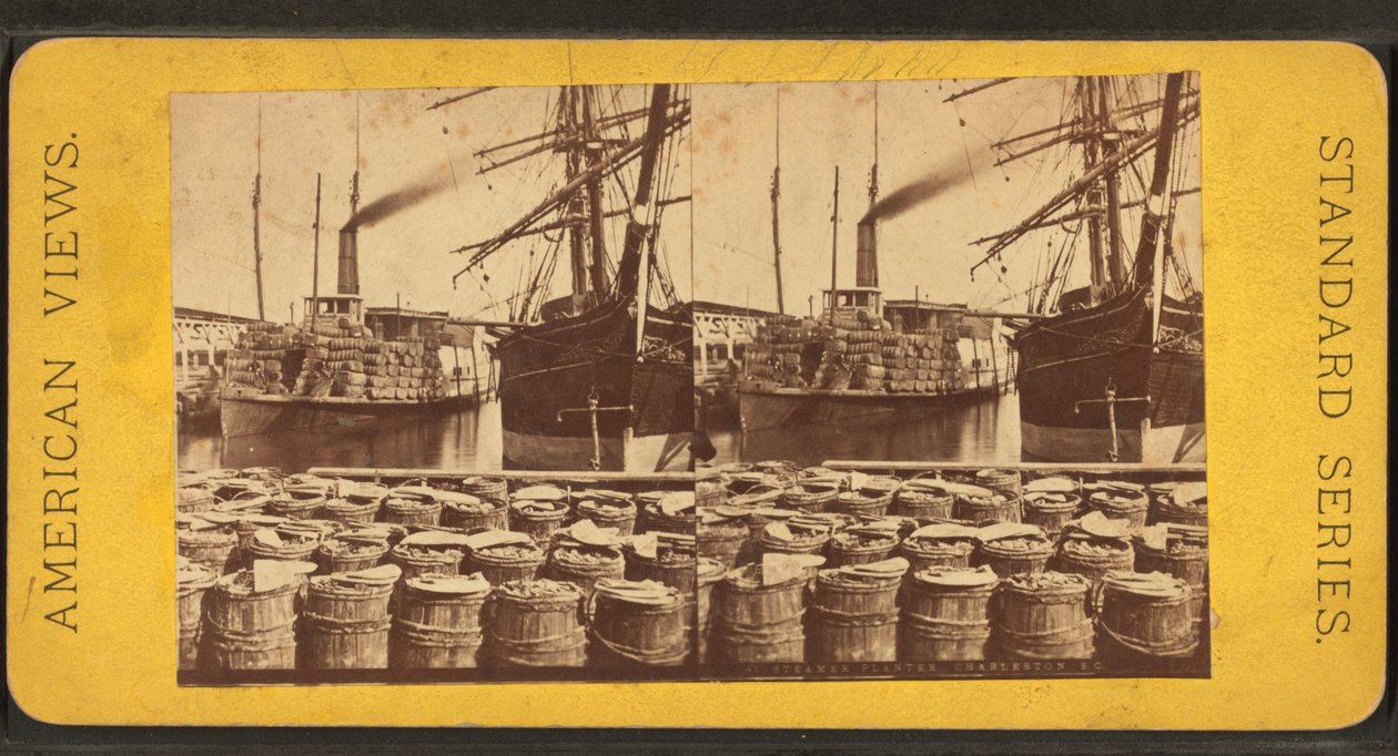 Stereoskopisk visning av dampbåten "Planter", Charleston, S.C. av American Photographer