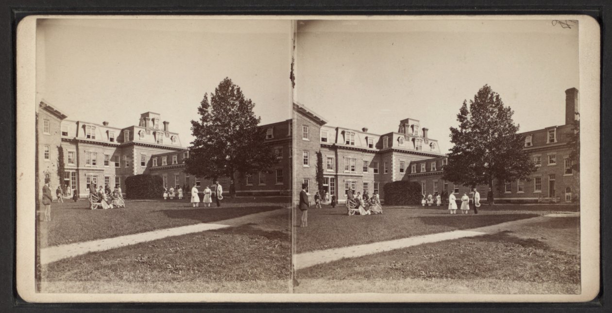 Stereoskopiske visninger av Oneida-samfunnet, ca. 1870 (s/hvitt-bilde) av American Photographer