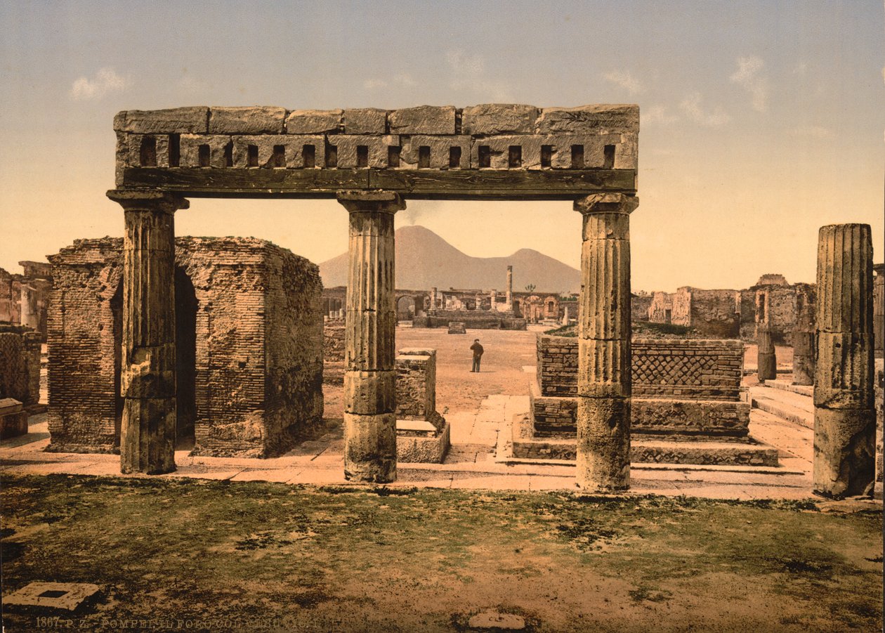 Forumet, Pompeii, ca. 1890-1900 (fotomekanisk trykk) av American Photographer