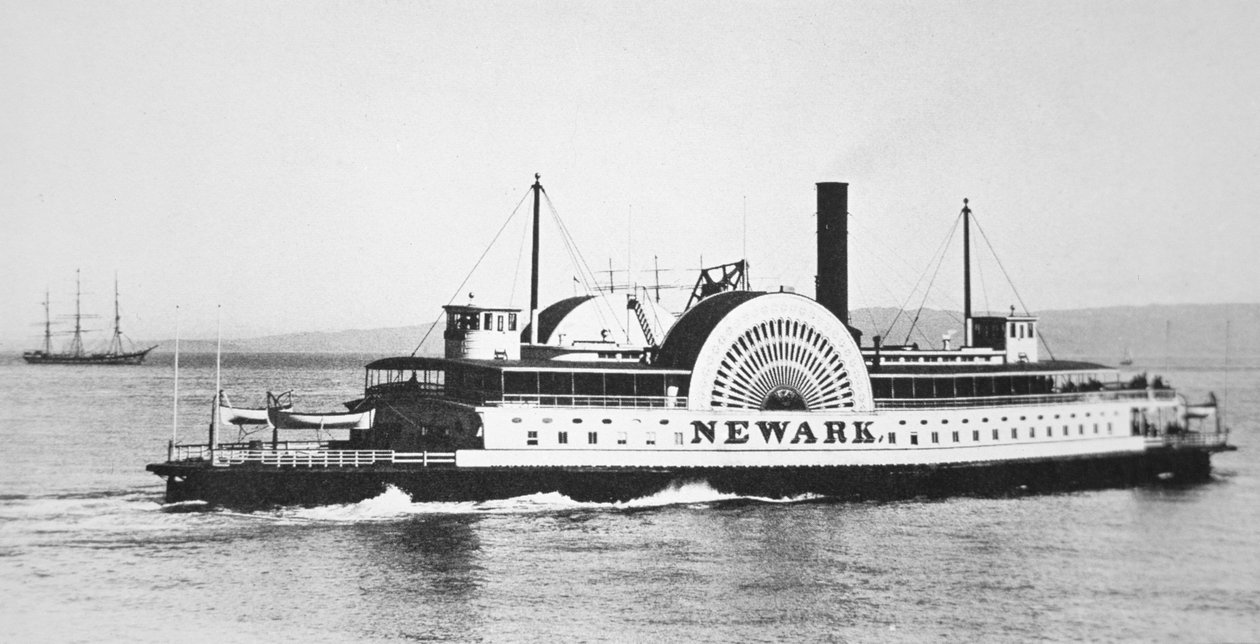 'Newark' fergeforbindelse, mellom San Francisco og Alameda, ca. 1888 (s/hvitt-bilde) av American Photographer