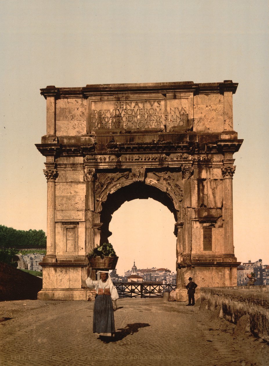 The Triumphal Arch of Titus, Roma, ca. 1890-1900 (fotomekanisk trykk) av American Photographer