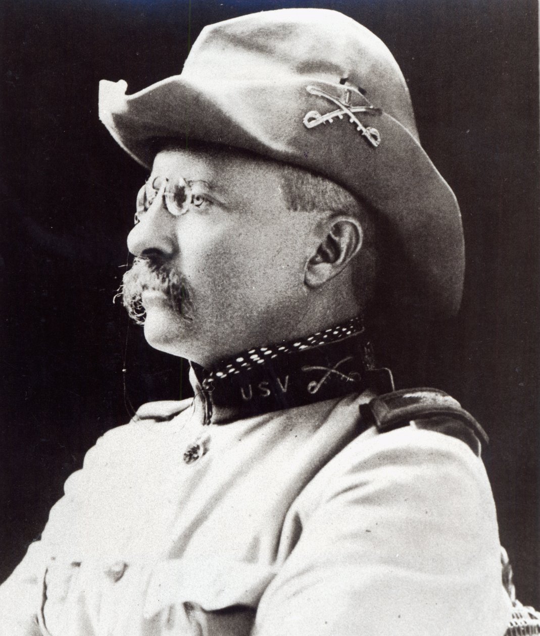Theodore Roosevelt som oberstløytnant for 1st US Volunteer Cavalry i 1898 (s/hv-bilde) av American Photographer
