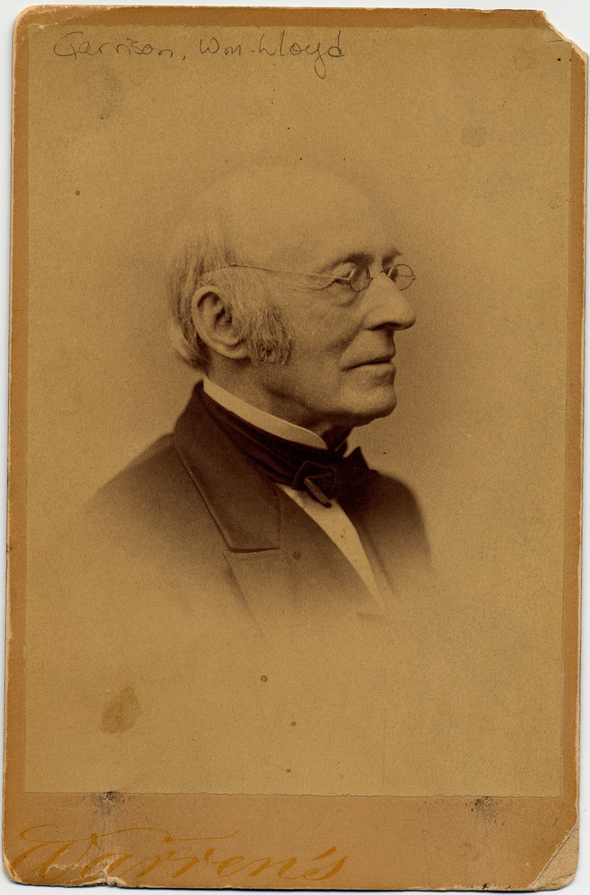 William Lloyd Garrison (1805-79), amerikansk avskaffelsesmann, foto av George K Warren, Boston (albumfoto) av American Photographer