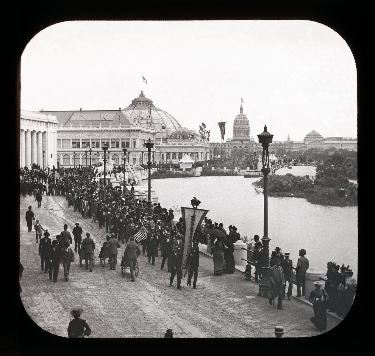 Worlds Columbian Exposition: utvendig utsikt, Chicago, 1893 (lanternelys) av American Photographer