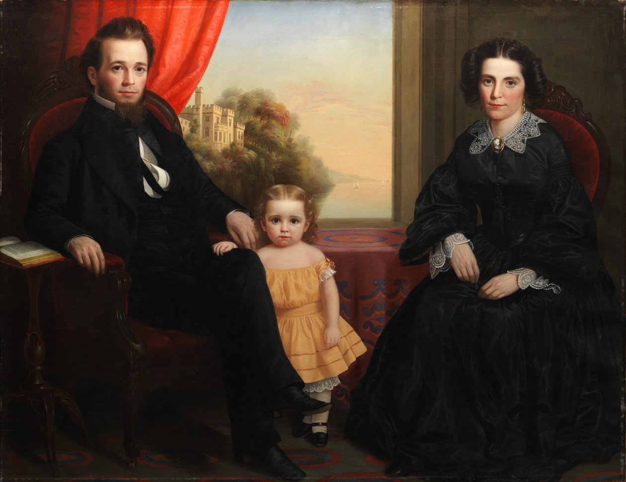 Et familiegruppeportrett, ca. 1850 av American School