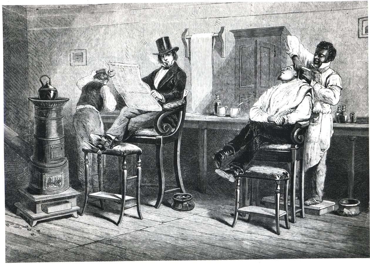 En Richmond Barbers Shop, 1861 av American School