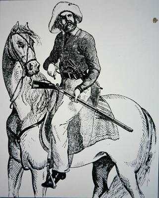 A Texas Ranger, ca. 1845 (gravering) av American School