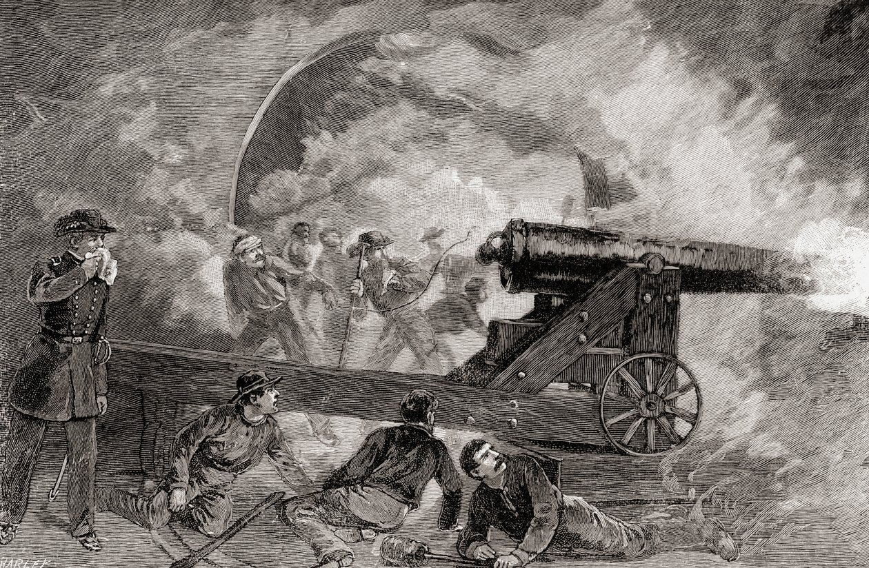 En kasemat under bombardementet i slaget ved Fort Sumter, 12.–14. april av American School