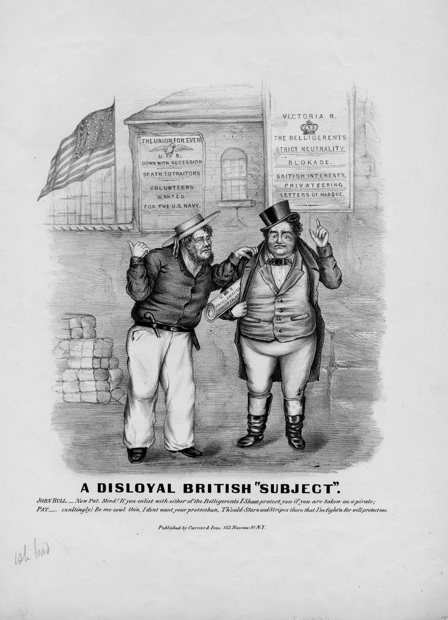 Et illojalt britisk emne, utgitt av Currier & Ives, New York, ca. 1862 av American School