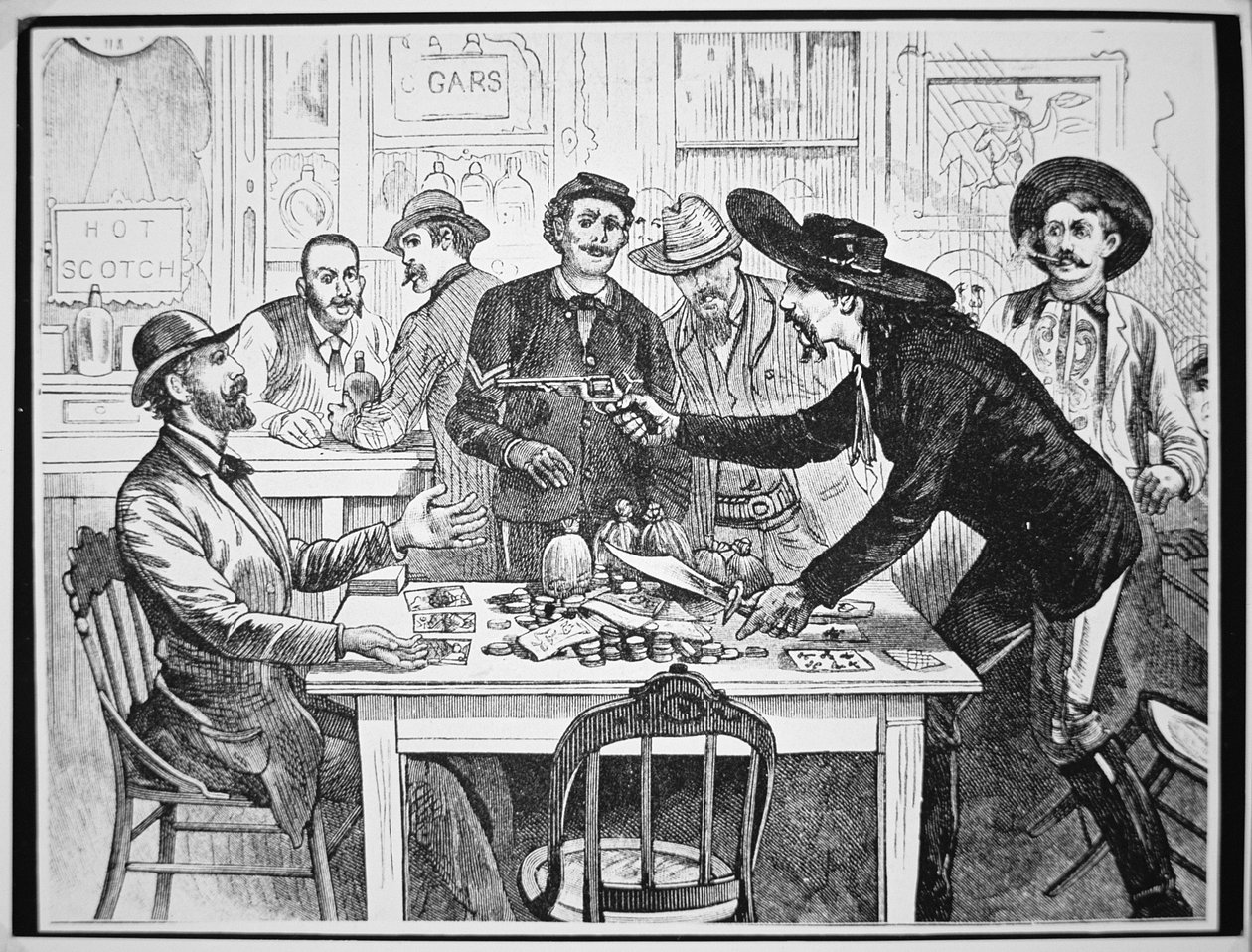 En gambler anklager en medgambler for juks, ca. 1880 (gravering) av American School