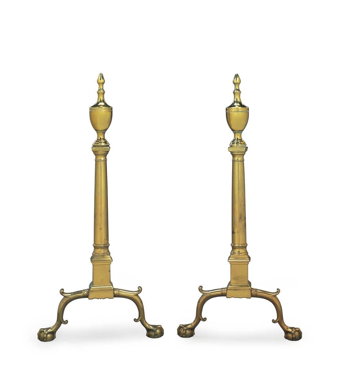 Et par Chippendale andirons, Philadelphia eller New York, 1780-1800 av American School