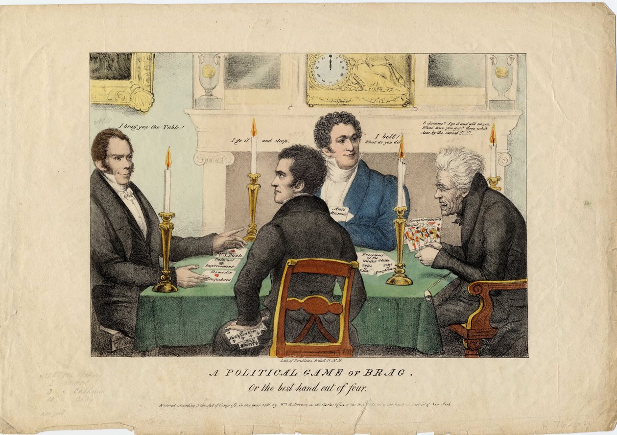 Et politisk skrytspill, eller den beste hånden av fire, 1831 av American School