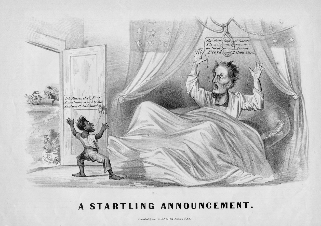 En oppsiktsvekkende kunngjøring, utgitt av Currier & Ives, ca. 1862 av American School