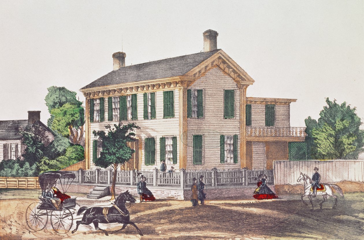 Abraham Lincolns (1809-65) bolig av American School
